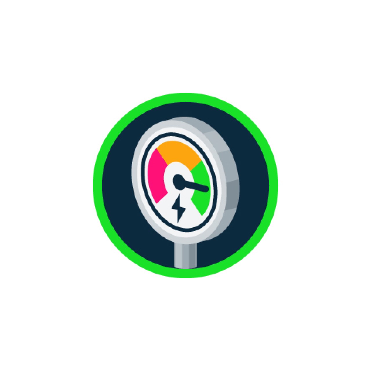 Icon, das eine Energieanzeige abbildet.