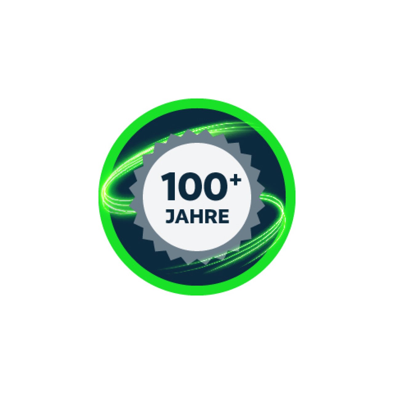 Icon, dass die Zahl 100 in einer Medaille zeigt.
