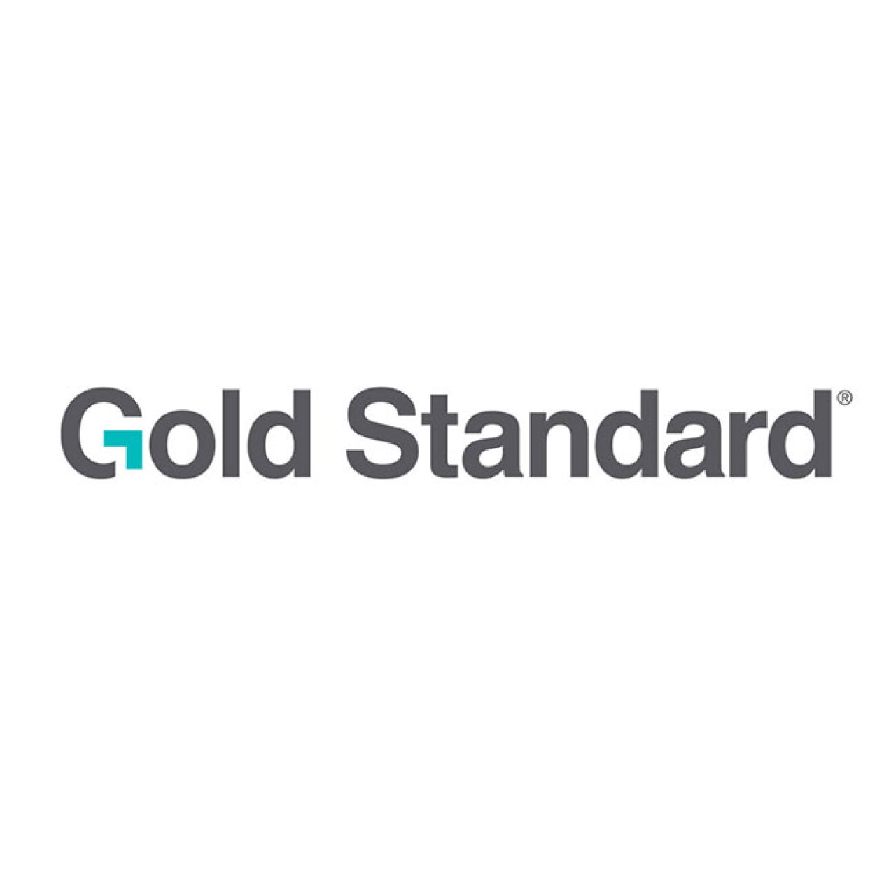 GS Gold Standard Logo in schwarzer Schrift.